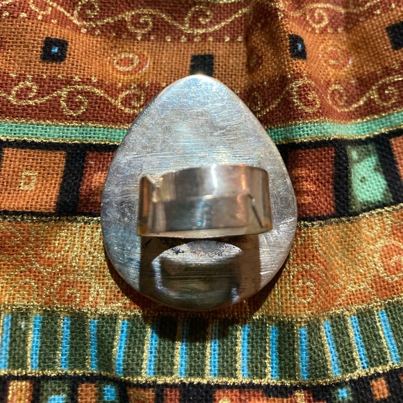 🎁🛍️Turquoise Boho Sterling Silver Adjustable Ring - Picture 6 of 6